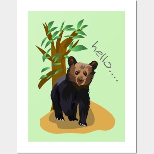 Little bear in vector illustration Posters and Art